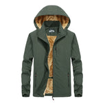 Men’s Softshell Jacket Teddy Fleece-Lined Wind-Resistant Water-Repellent Hood