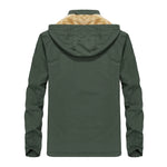 Men’s Softshell Jacket Teddy Fleece-Lined Wind-Resistant Water-Repellent Hood