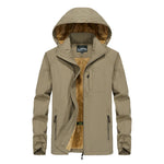 Men’s Softshell Jacket Teddy Fleece-Lined Wind-Resistant Water-Repellent Hood