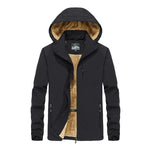Men’s Softshell Jacket Teddy Fleece-Lined Wind-Resistant Water-Repellent Hood