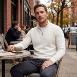 Men’s Sweater Merino Wool Half-Zip Stand-Up Collar