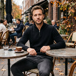 Men’s Sweater Merino Wool Half-Zip Stand-Up Collar