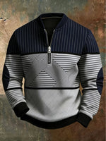 Men’s Sweater Mock Neck Half-Zip Relaxed Fit