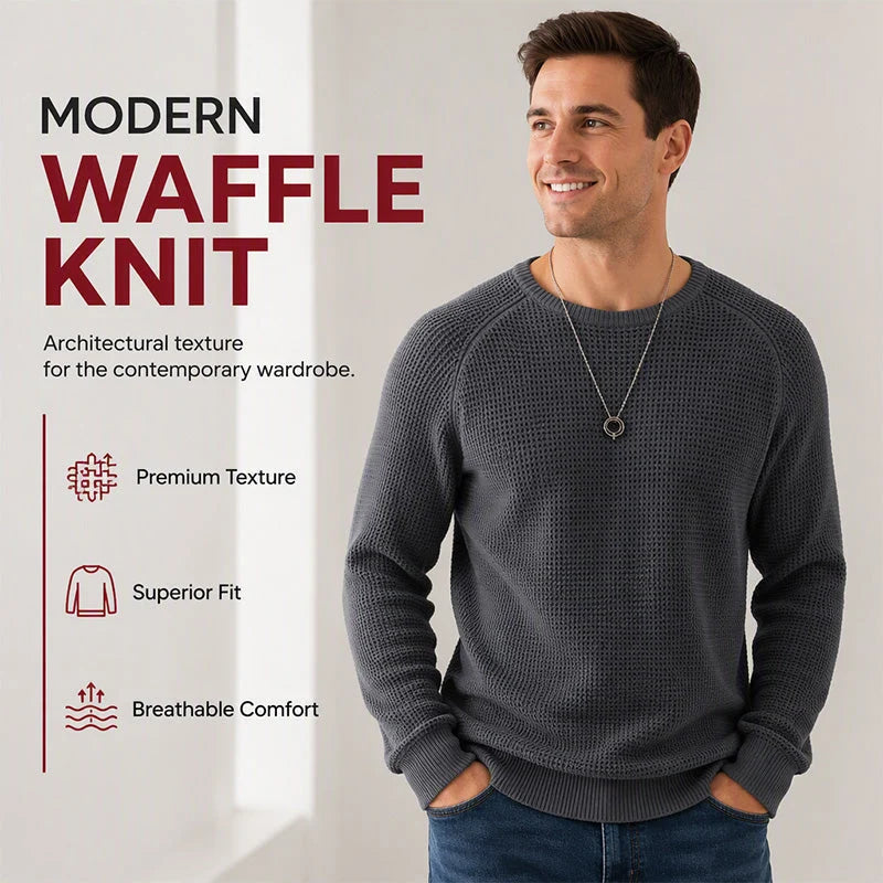 Men's Sweater Waffle Knit Breathable Athletic Fit