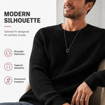 Men's Sweater Waffle Knit Breathable Athletic Fit