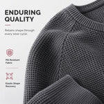 Men's Sweater Waffle Knit Breathable Athletic Fit