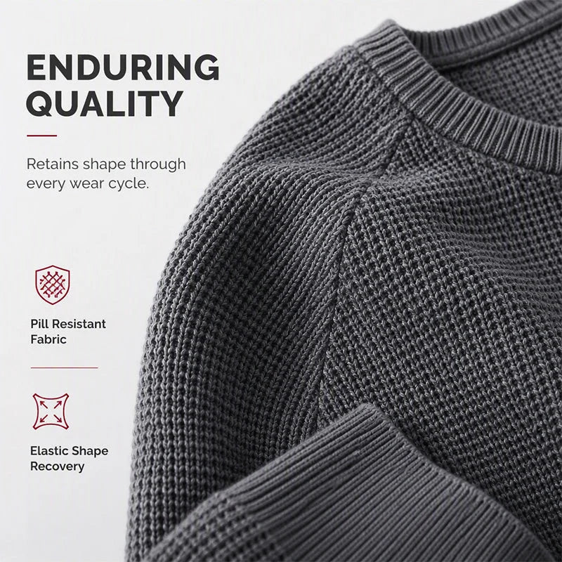 Men's Sweater Waffle Knit Breathable Athletic Fit