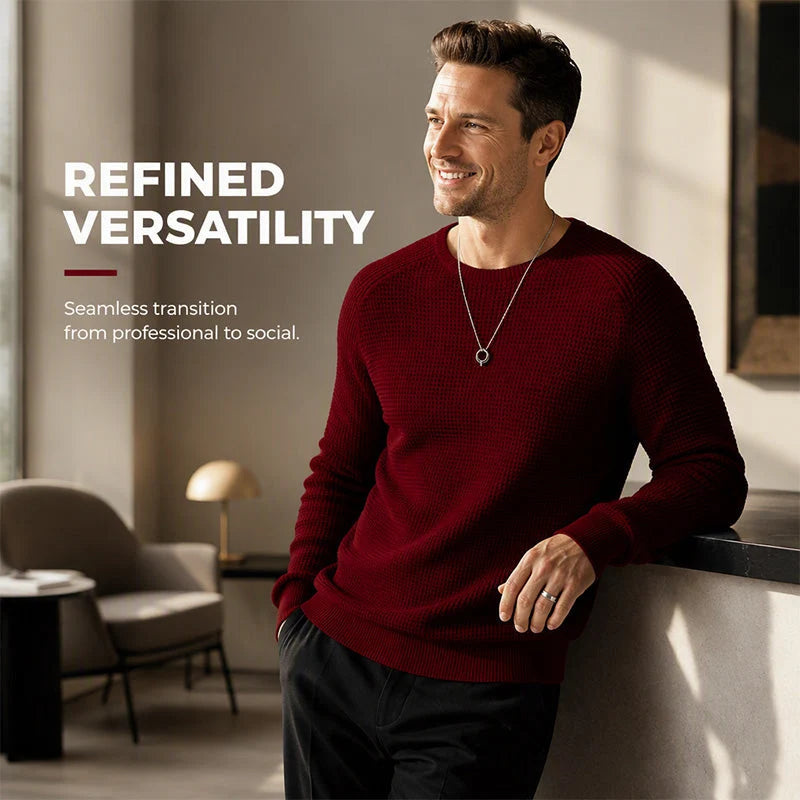 Men's Sweater Waffle Knit Breathable Athletic Fit