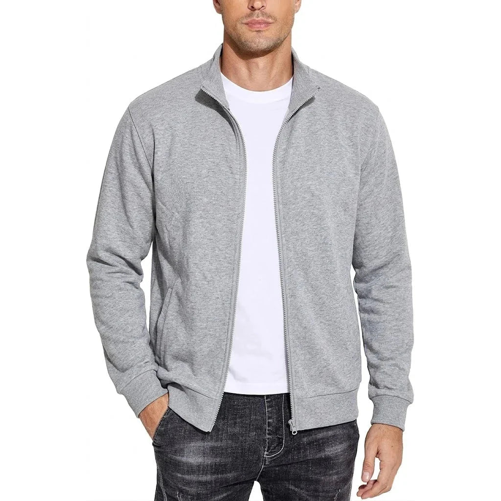 Men's Sweatshirt Jacket Cotton Zip-Up Relaxed Fit
