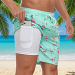 Men’s Swim Shorts Quick-Drying Compression Lining Adjustable Drawstring Waist