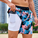 Men’s Swim Shorts Quick-Drying Compression Lining Adjustable Drawstring Waist