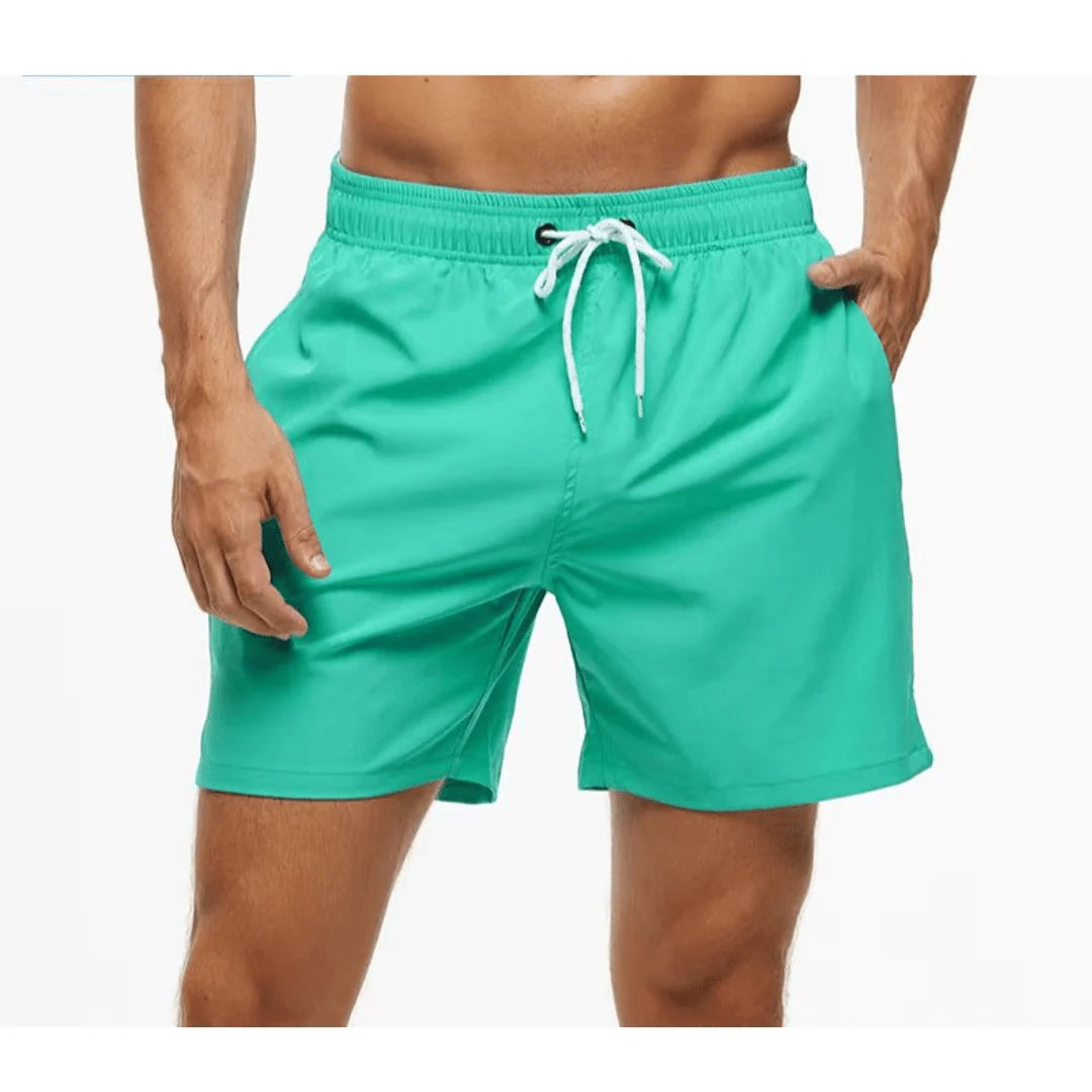 Men’s Swim Shorts Quick-Drying Mesh Lined Adjustable Drawstring Waist