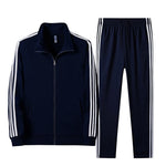 Men's Tracksuit Breathable Polyester Contrast Stripe 2-Piece Set
