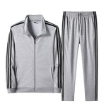 Men's Tracksuit Breathable Polyester Contrast Stripe 2-Piece Set