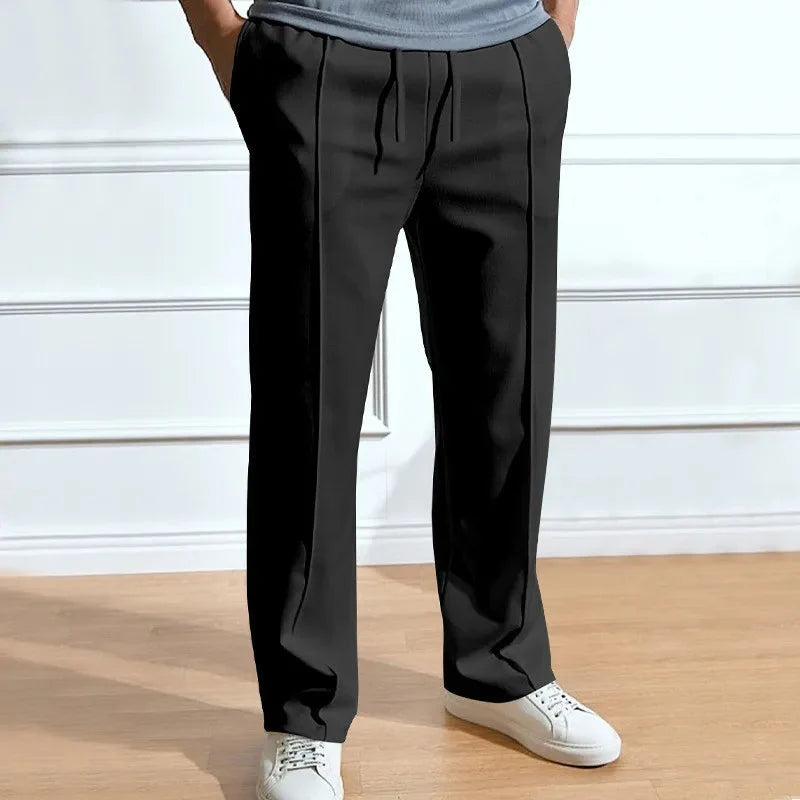 Men’s Trousers Slim Fit Elastic Waist Drawstring