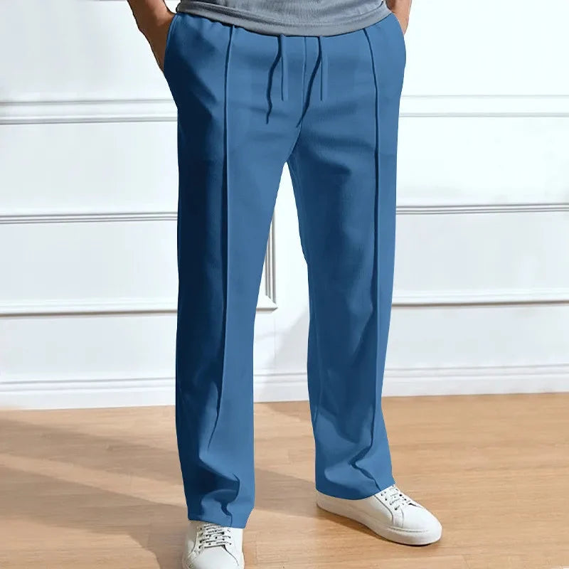 Men’s Trousers Slim Fit Elastic Waist Drawstring