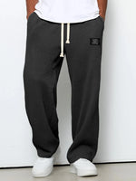 Men’s Trousers Waffle-Knit Wide-Leg Adjustable Drawstring Waist