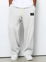 Men’s Trousers Waffle-Knit Wide-Leg Adjustable Drawstring Waist