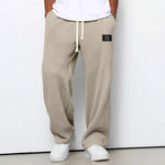 Men’s Trousers Waffle-Knit Wide-Leg Adjustable Drawstring Waist
