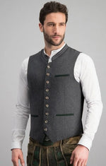 Men’s Waistcoat Cotton-Polyester Blend Adjustable Fit Subtle Woven Pattern