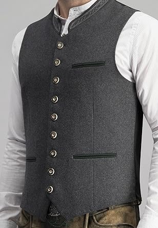 Men’s Waistcoat Cotton-Polyester Blend Adjustable Fit Subtle Woven Pattern