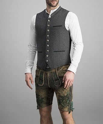 Men’s Waistcoat Cotton-Polyester Blend Adjustable Fit Subtle Woven Pattern