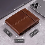 Men’s Wallet Genuine Leather Slim RFID-Blocking 10 Card Slots