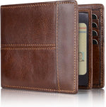 Men’s Wallet Genuine Leather Slim RFID-Blocking 10 Card Slots