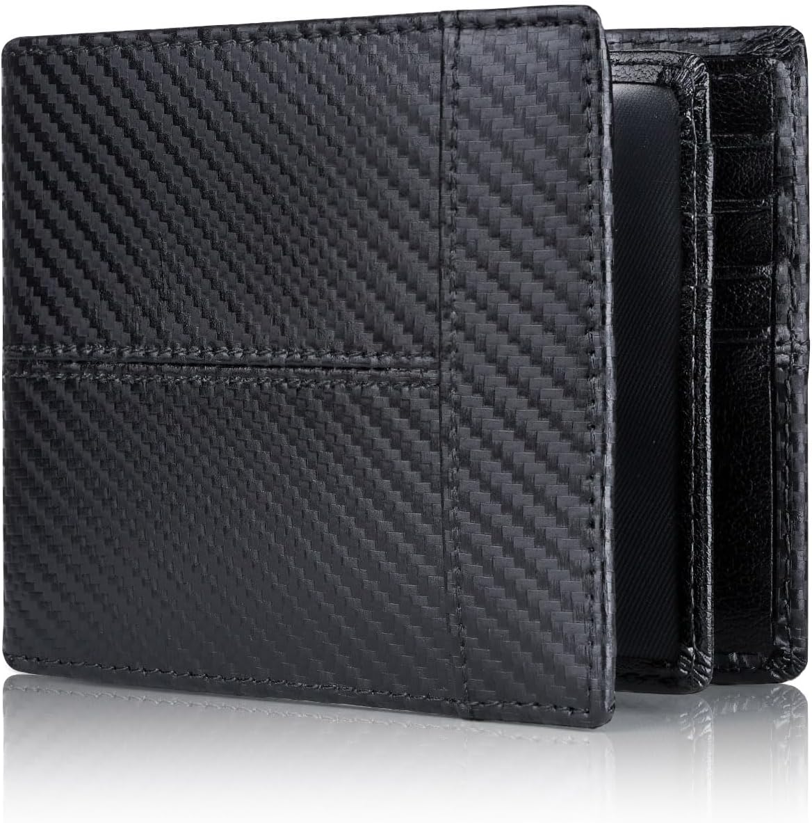 Men’s Wallet Genuine Leather Slim RFID-Blocking 10 Card Slots