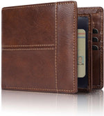Men’s Wallet Genuine Leather Slim RFID-Blocking 10 Card Slots