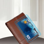 Men’s Wallet Genuine Leather Slim RFID-Blocking 10 Card Slots