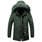Men's Winter Parka Insulated Water-Repellent Faux Fur Hood