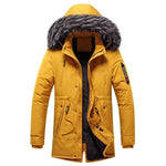 Men's Winter Parka Insulated Water-Repellent Faux Fur Hood