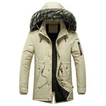 Men's Winter Parka Insulated Water-Repellent Faux Fur Hood