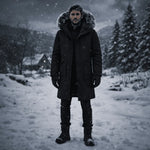 Men’s Winter Parka Windproof Insulated Faux Fur Hood