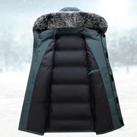 Men’s Winter Parka Windproof Insulated Faux Fur Hood