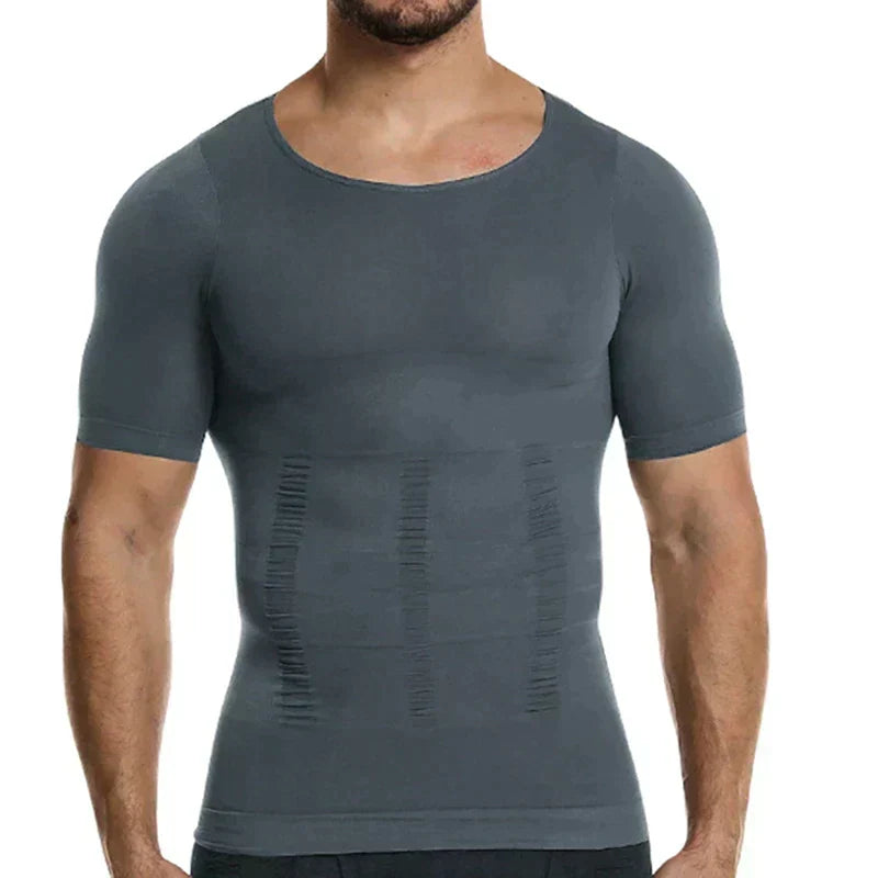 Men’s Workout Shirt Compression Fit Moisture-Wicking Seamless Stretch