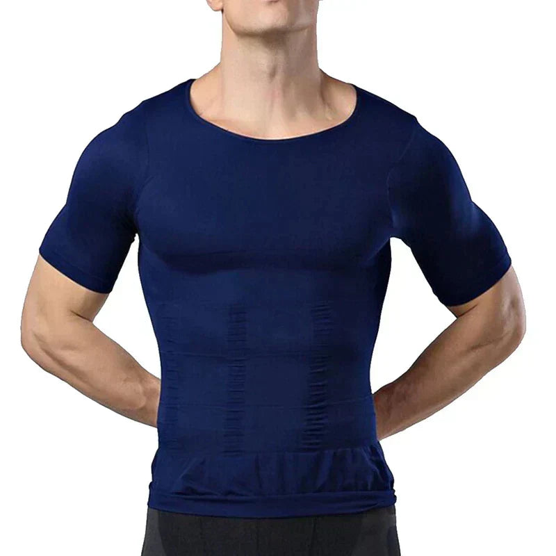 Men’s Workout Shirt Compression Fit Moisture-Wicking Seamless Stretch