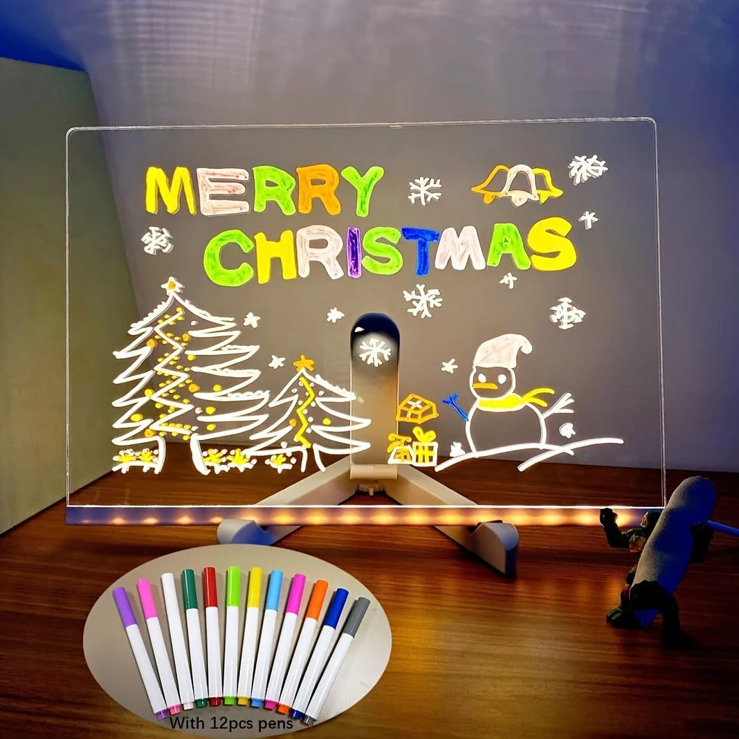 Message Board LED & USB-Powered Acrylic 12 Markers