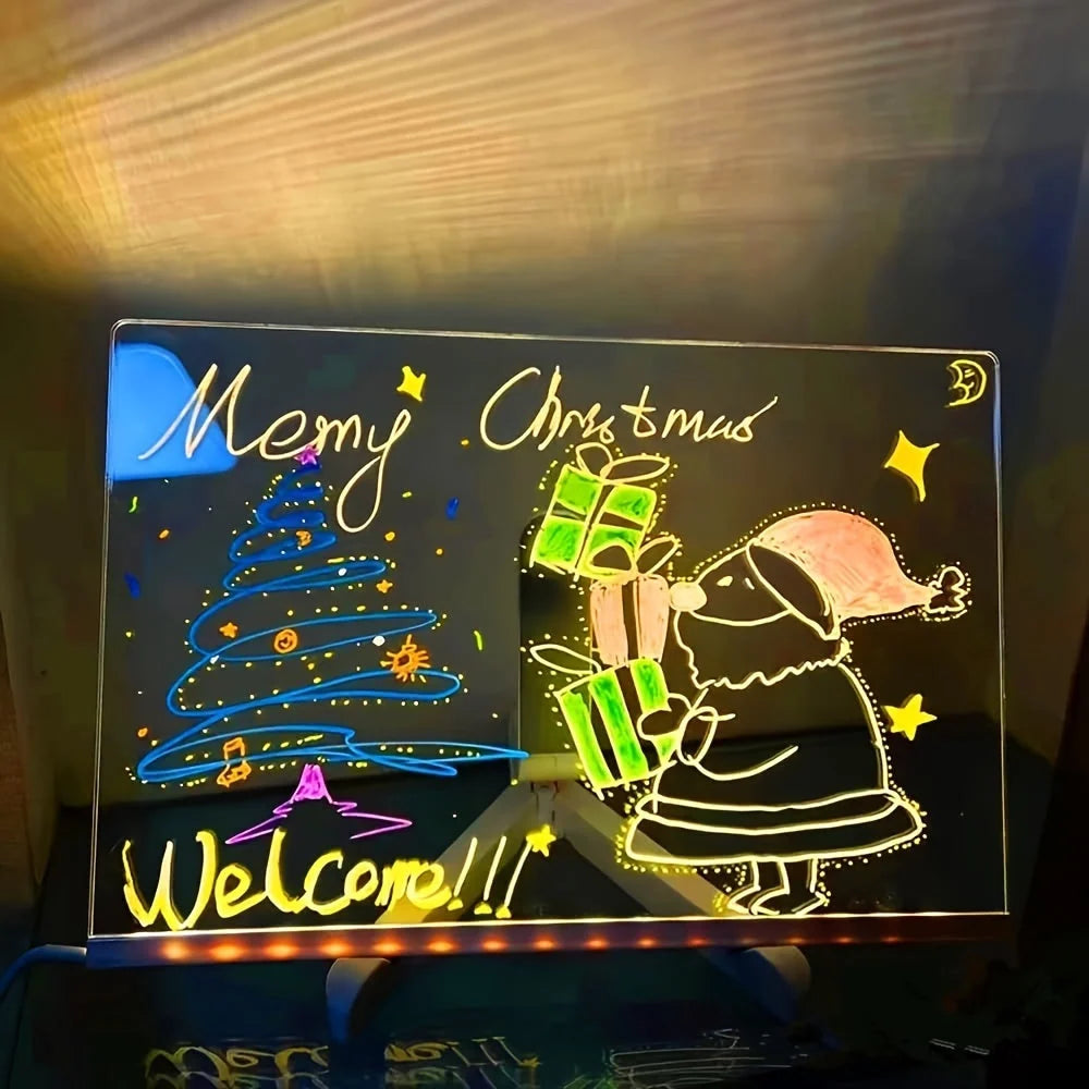 Message Board LED & USB-Powered Acrylic 12 Markers