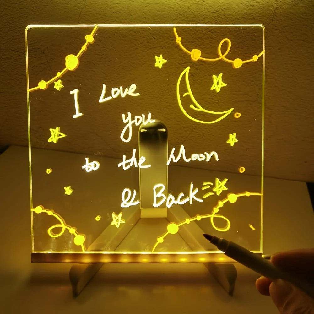 Message Board LED & USB-Powered Acrylic 12 Markers