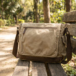 Messenger Bag Cotton Canvas Spacious Interior Dual Closure