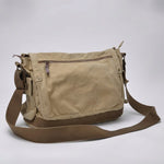 Messenger Bag Cotton Canvas Spacious Interior Dual Closure