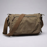 Messenger Bag Cotton Canvas Spacious Interior Dual Closure