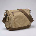 Messenger Bag Cotton Canvas Spacious Interior Dual Closure
