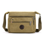 Messenger Bag Durable Canvas Multiple Pockets Adjustable Strap