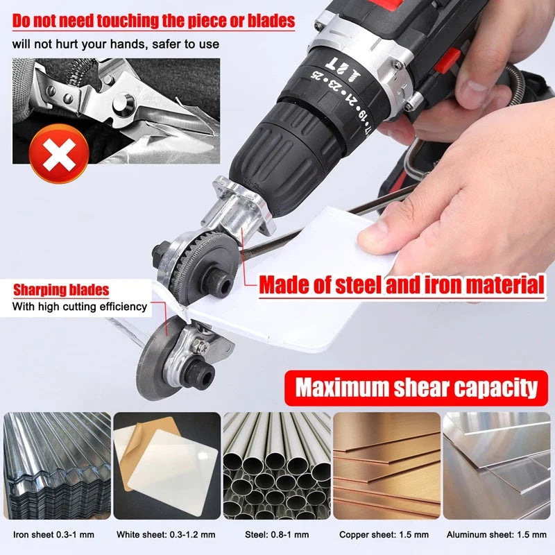 Metal Cutting Attachment Alloy Steel Drill Compatible