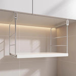 Microwave Shelf Under-Cabinet Stainless Steel Sliding Tray Adjustable Hooks