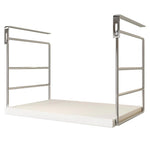 Microwave Shelf Under-Cabinet Stainless Steel Sliding Tray Adjustable Hooks