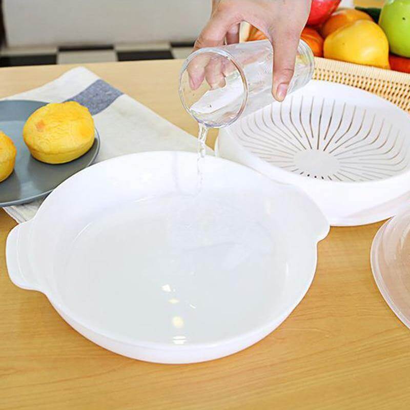 Microwave Steamer Bowl Food-Grade PP Transparent Lid Leak-Resistant Sealed Design
